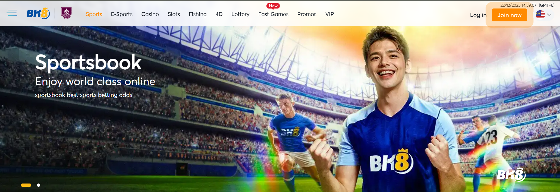 BK8 Sports Betting page