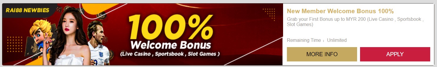 rai88-bonuses-and-promotions-100-welcome-bonus